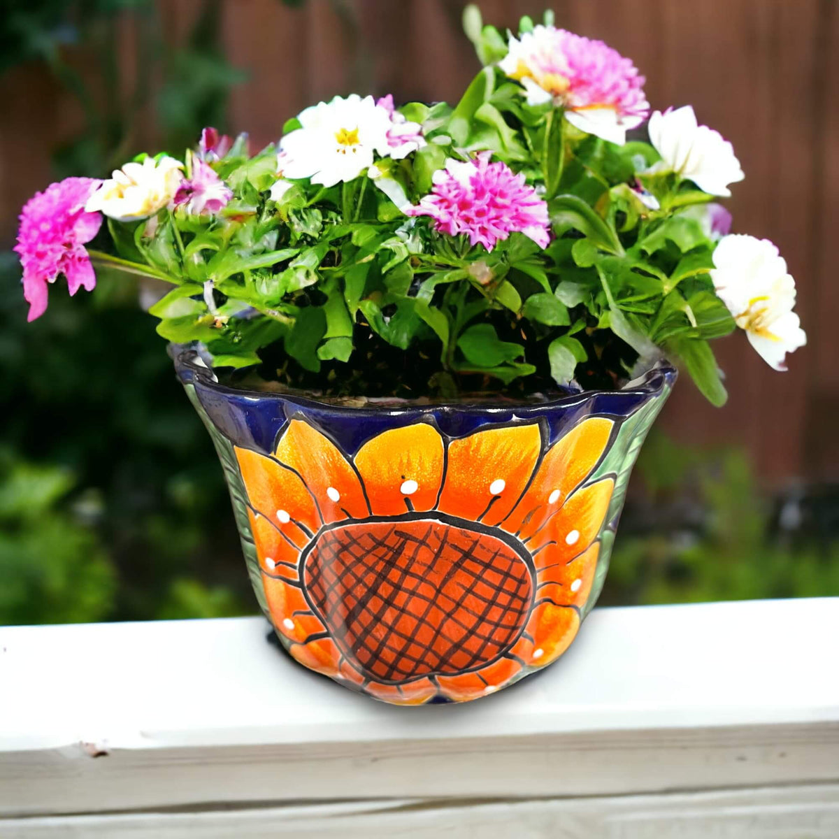 Vibrant Talavera Planter | Hand - Painted Mexican Calla Lily Ceramic Pottery Talavera Planter La Vie Bien Vibrant Talavera Planter | Hand - Painted Mexican Calla Lily Ceramic Pottery