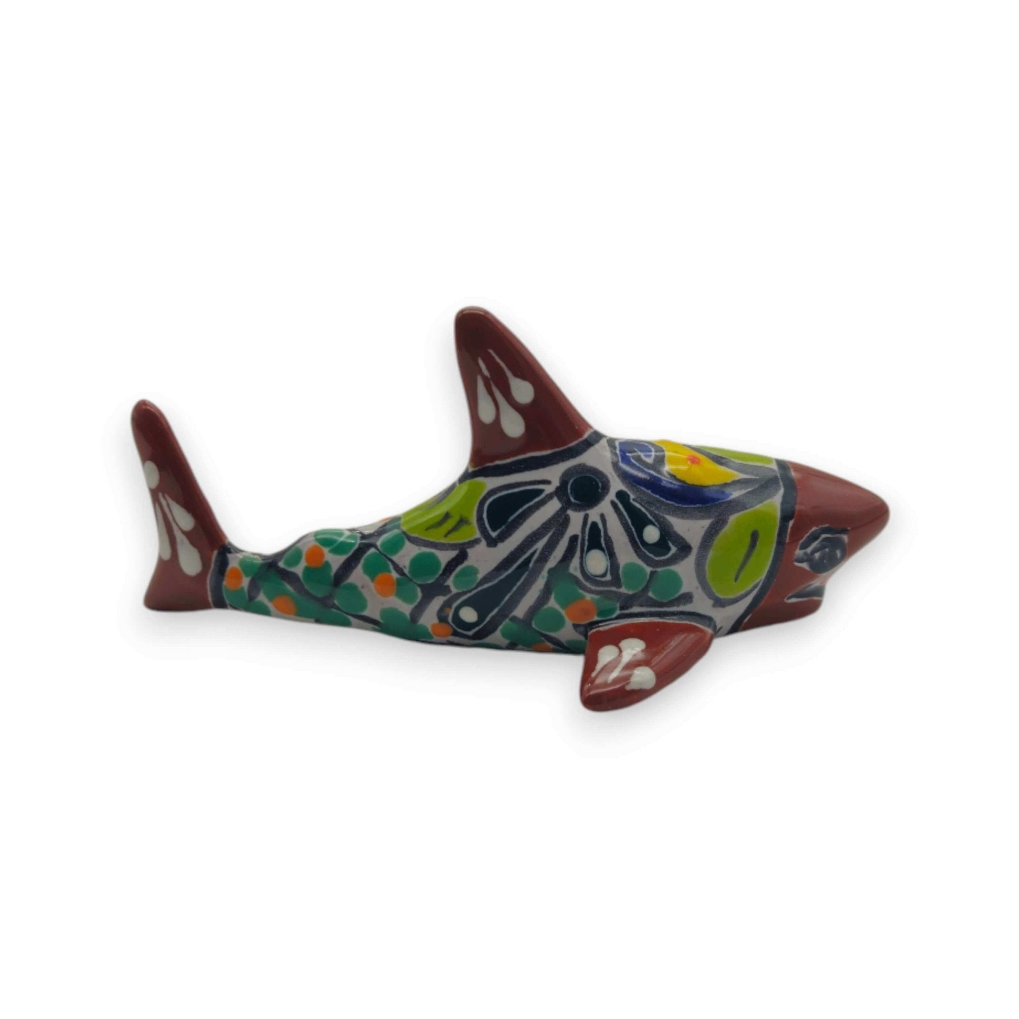 Vibrant Talavera Shark Figurine | Handcrafted Mexican Decor Talavera Statue La Vie Bien Vibrant Talavera Shark Figurine | Handcrafted Mexican Decor