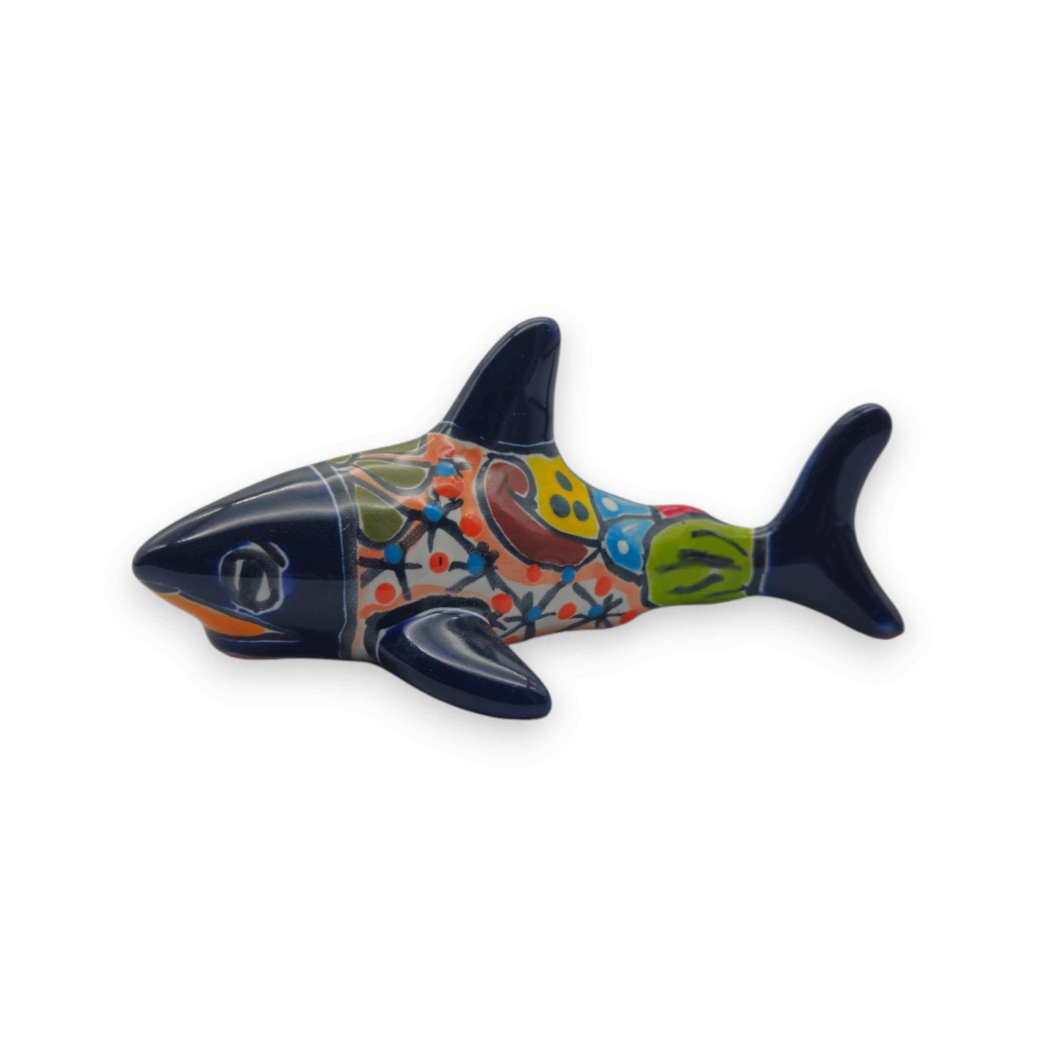 Vibrant Talavera Shark Figurine | Handcrafted Mexican Decor Talavera Statue La Vie Bien Vibrant Talavera Shark Figurine | Handcrafted Mexican Decor