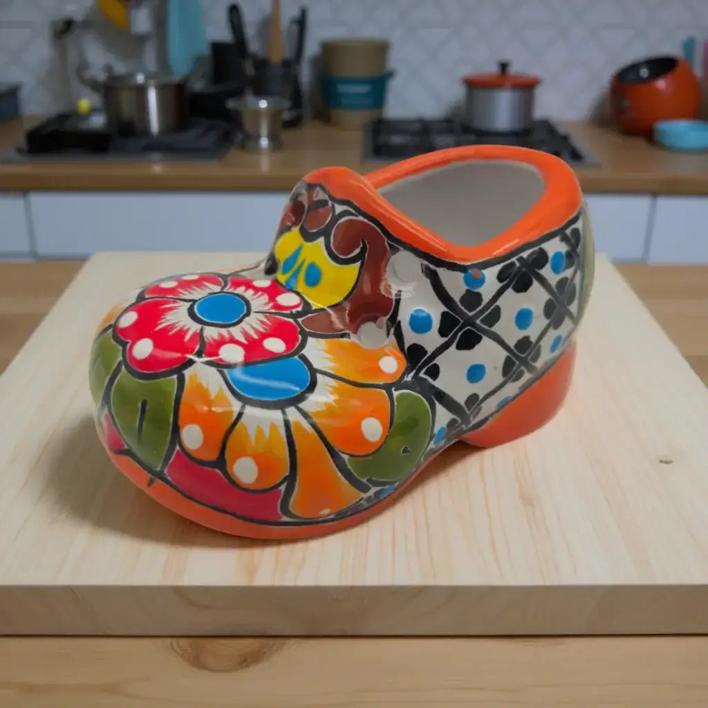 Vibrant Talavera Shoe Planter | Handcrafted Mexican Pottery Talavera Planter La Vie Bien Vibrant Talavera Shoe Planter | Handcrafted Mexican Pottery