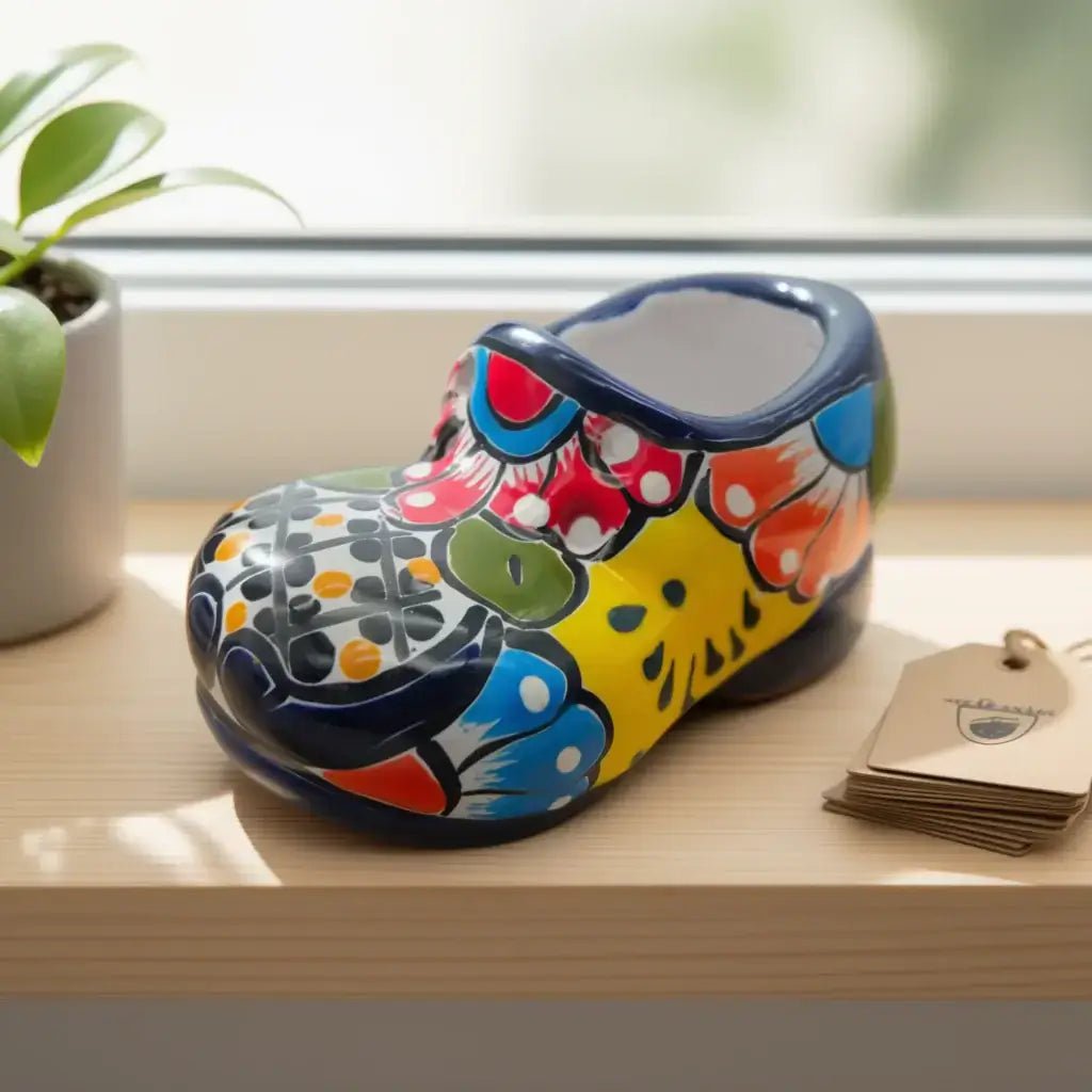 Vibrant Talavera Shoe Planter | Handcrafted Mexican Pottery Talavera Planter La Vie Bien Vibrant Talavera Shoe Planter | Handcrafted Mexican Pottery