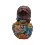Vibrant Talavera Skeleton Woman Statue | Handcrafted Day of the Dead Decor
