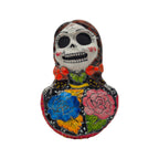 Vibrant Talavera Skeleton Woman Statue | Handcrafted Day of the Dead Decor