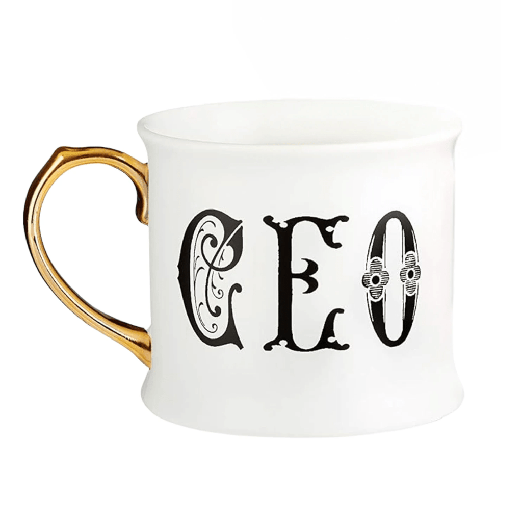 Victorian Style CEO Porcelain Mug with Gilded Handle by The Bullish Store