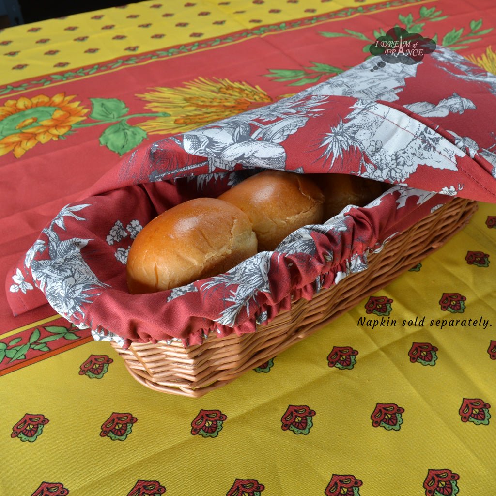 Villandry Red French Baguette Basket with Removable Liner by Le Cluny Bread basket La Vie Bien Villandry Red French Baguette Basket with Removable Liner by Le Cluny