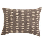 Vina Linen Block Print Throw Pillow Cover, Sand by White Cliff Studio