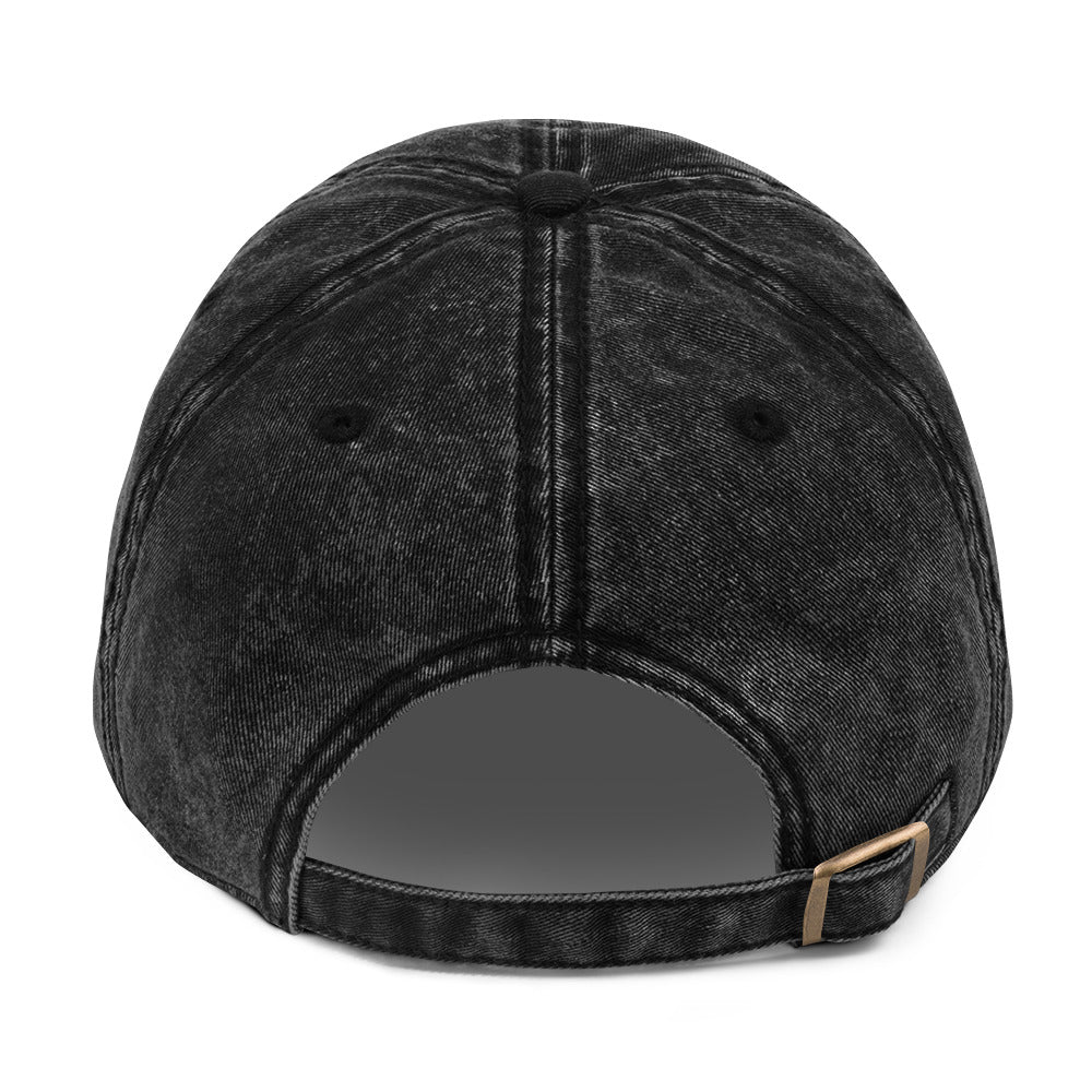 Vintage bonjour embroidered Cotton Twill Cap