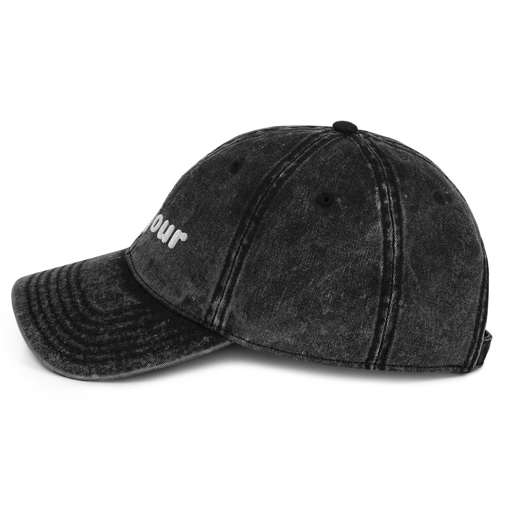 Vintage bonjour embroidered Cotton Twill Cap