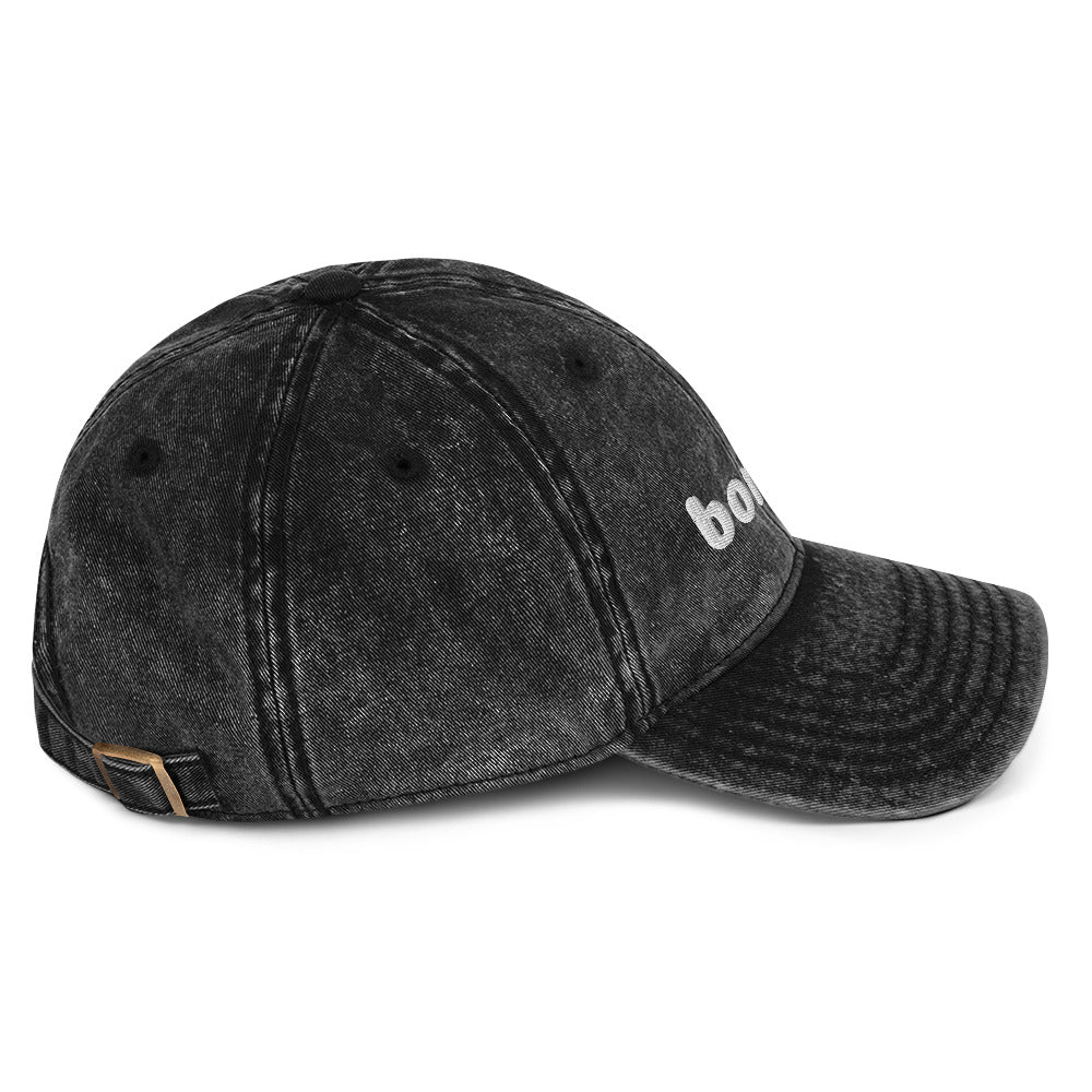 Vintage bonjour embroidered Cotton Twill Cap