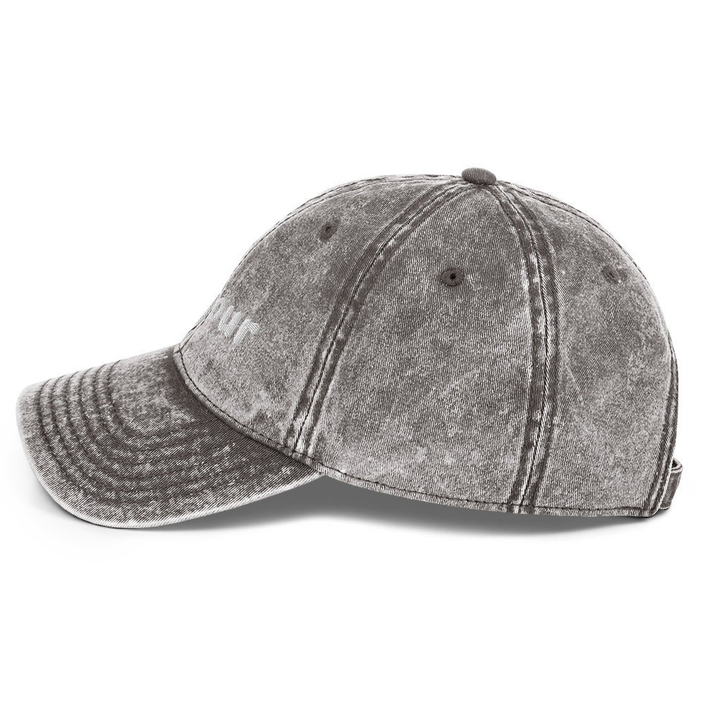 Vintage bonjour embroidered Cotton Twill Cap