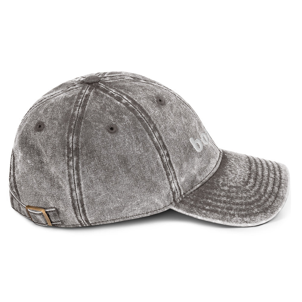 Vintage bonjour embroidered Cotton Twill Cap