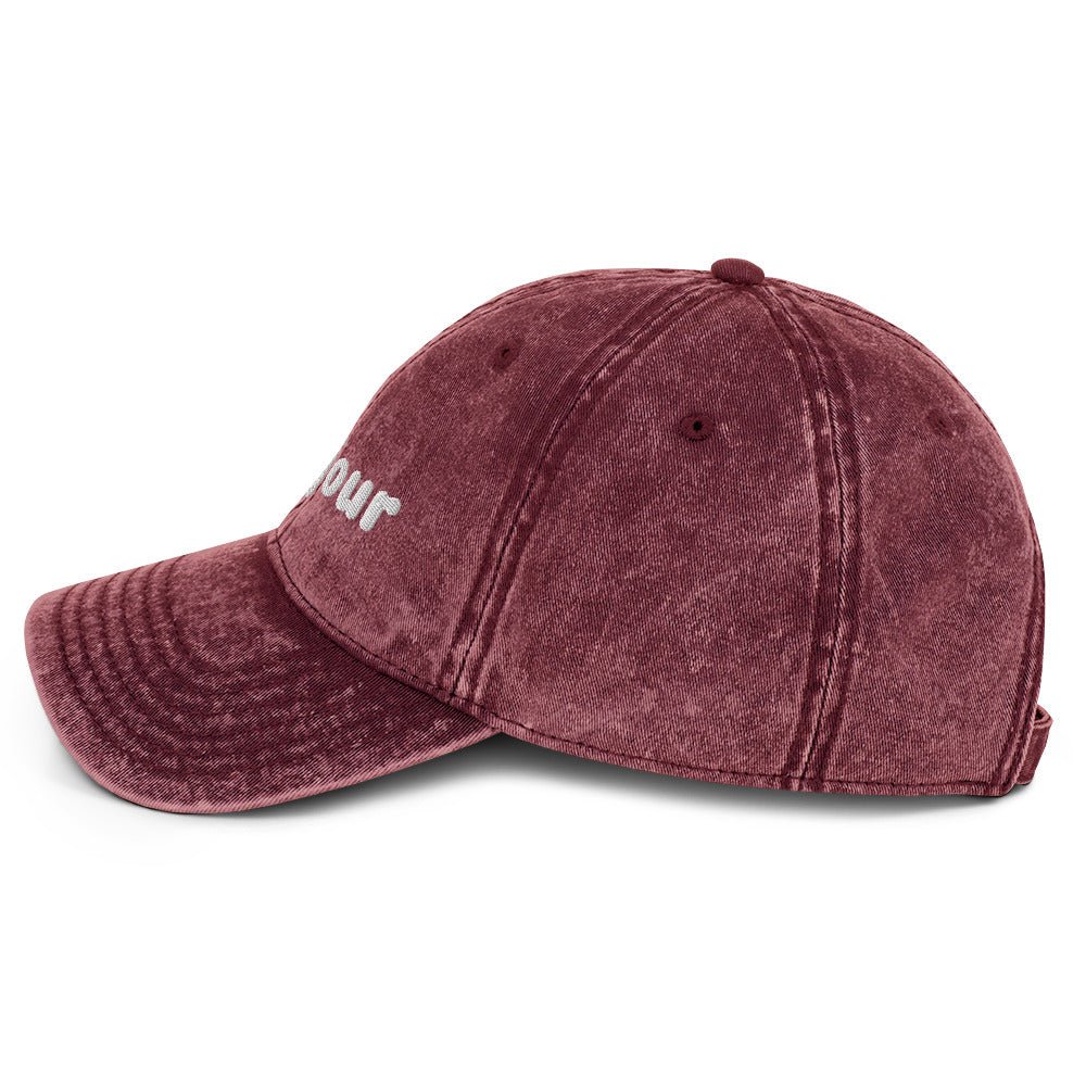 Vintage bonjour embroidered Cotton Twill Cap