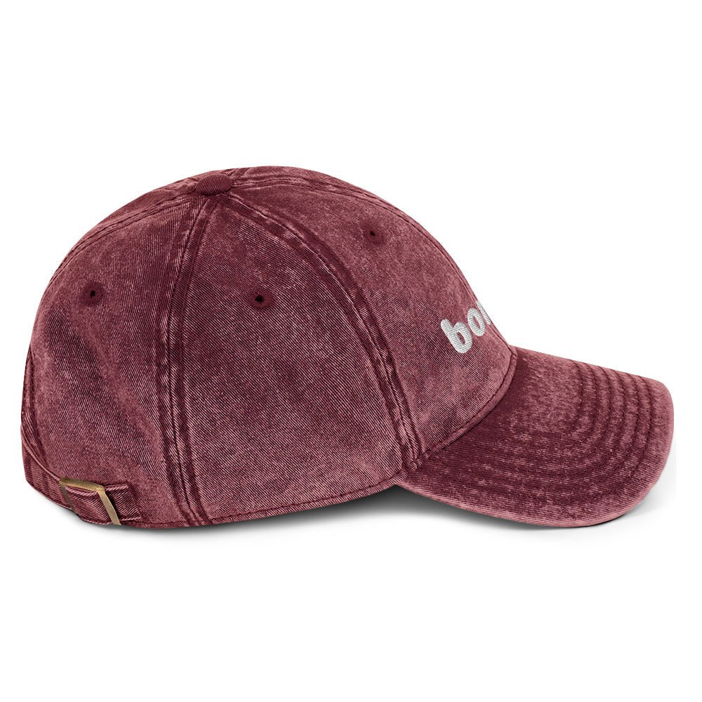 Vintage bonjour embroidered Cotton Twill Cap