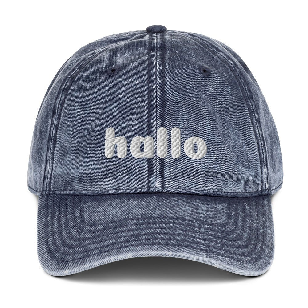 Vintage embroidered hallo Cotton Twill Cap