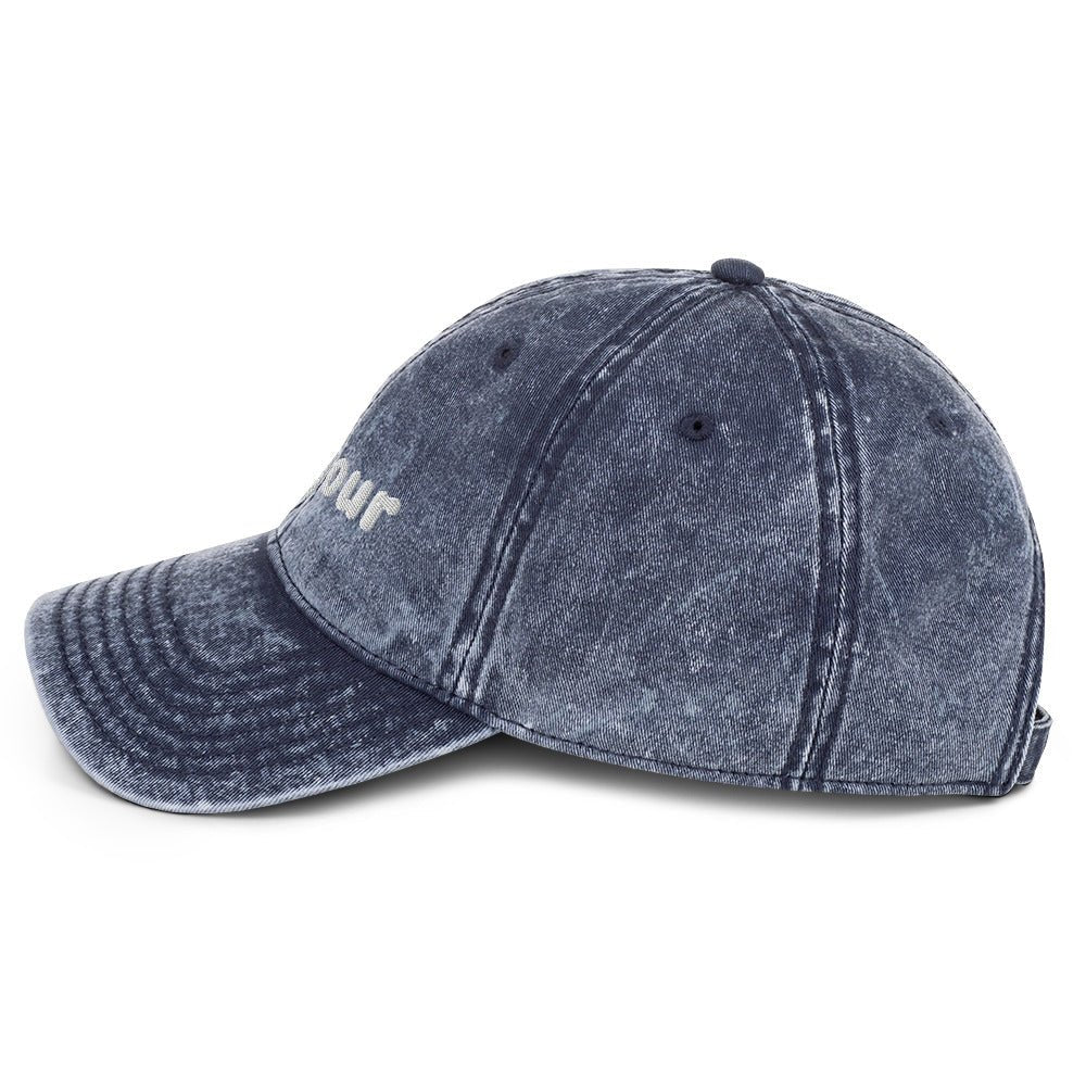 Vintage bonjour embroidered Cotton Twill Cap
