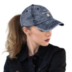 I am enough embroidered daisy Vintage Cotton Twill Cap by La Vie Bien