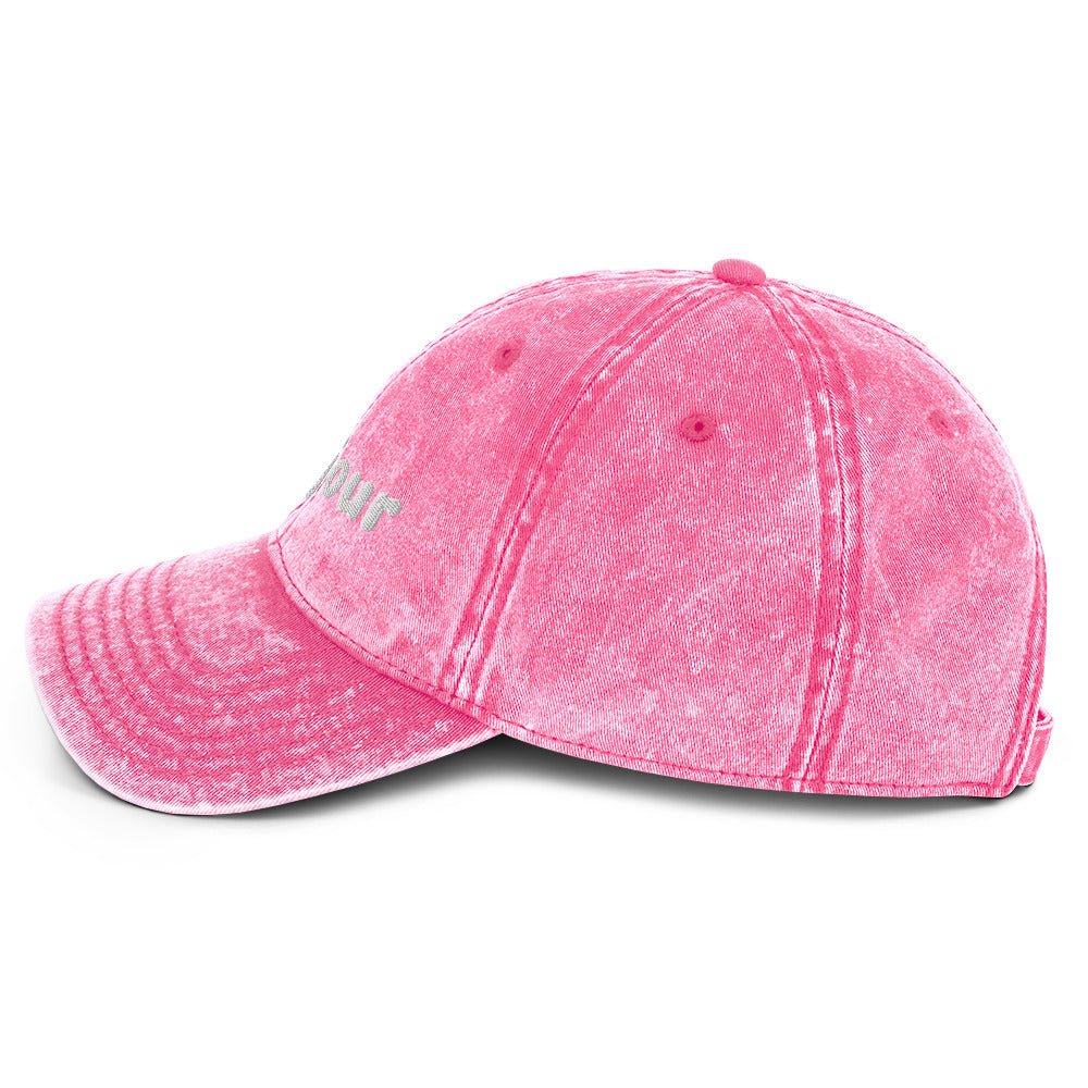 Vintage bonjour embroidered Cotton Twill Cap