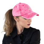 I am enough embroidered daisy Vintage Cotton Twill Cap by La Vie Bien
