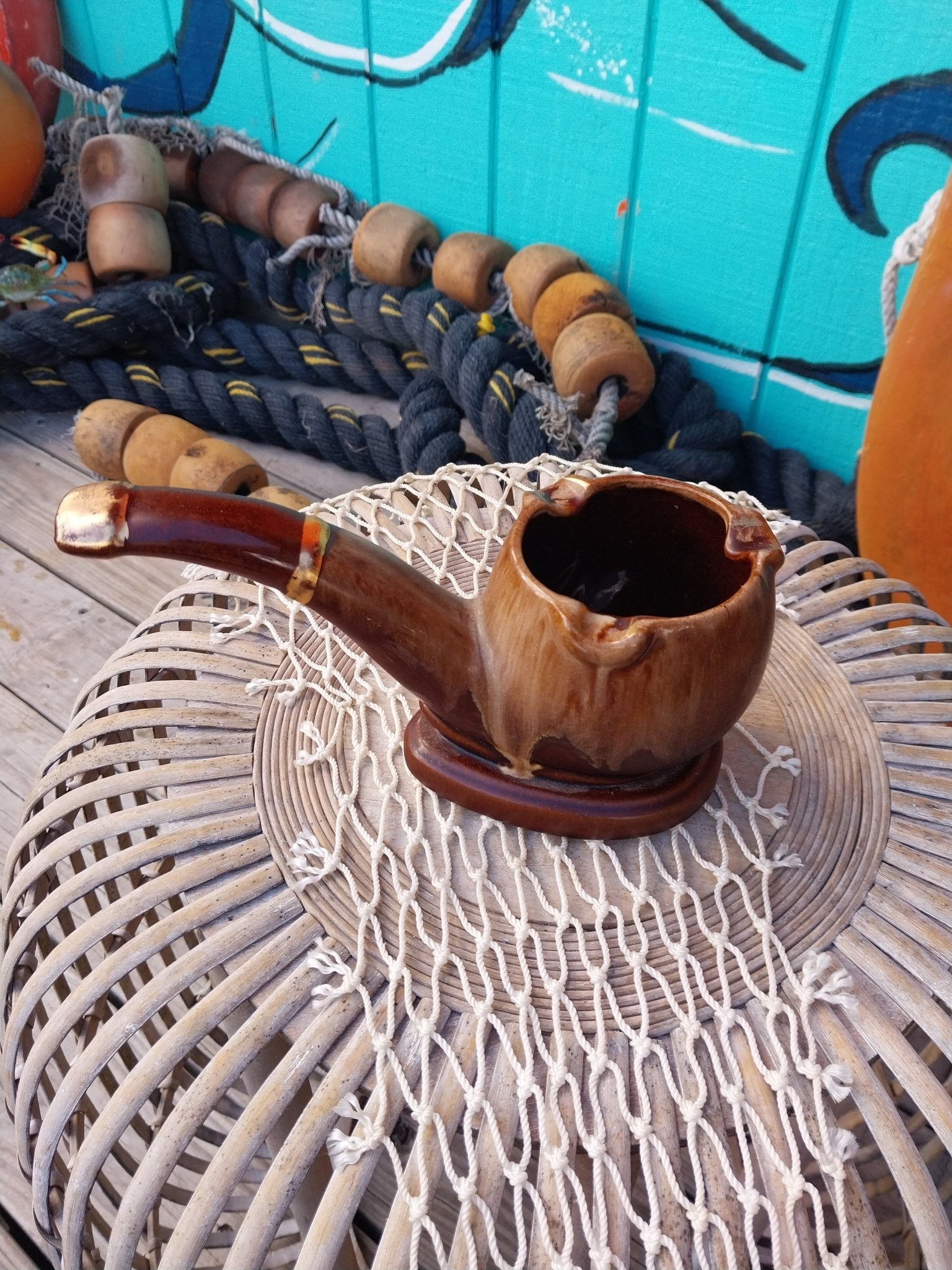 Vintage Ceramic Pipe Ashtray – Mid - Century Brown Glazed Novelty Smoking Decor – 6" Long Accent Decor La Vie Bien Vintage Ceramic Pipe Ashtray – Mid - Century Brown Glazed Novelty Smoking Decor – 6" Long