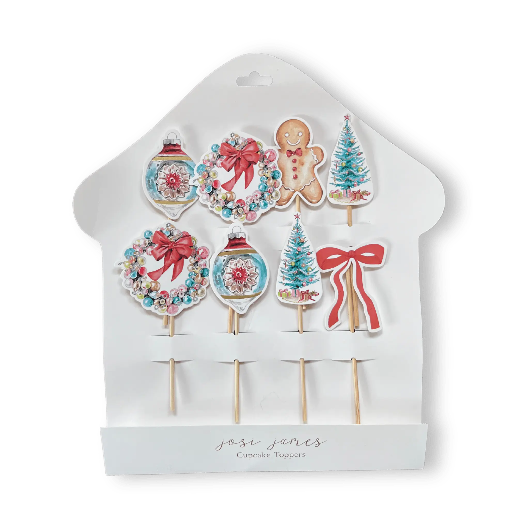 Vintage Christmas Cupcake Toppers (8pcs)