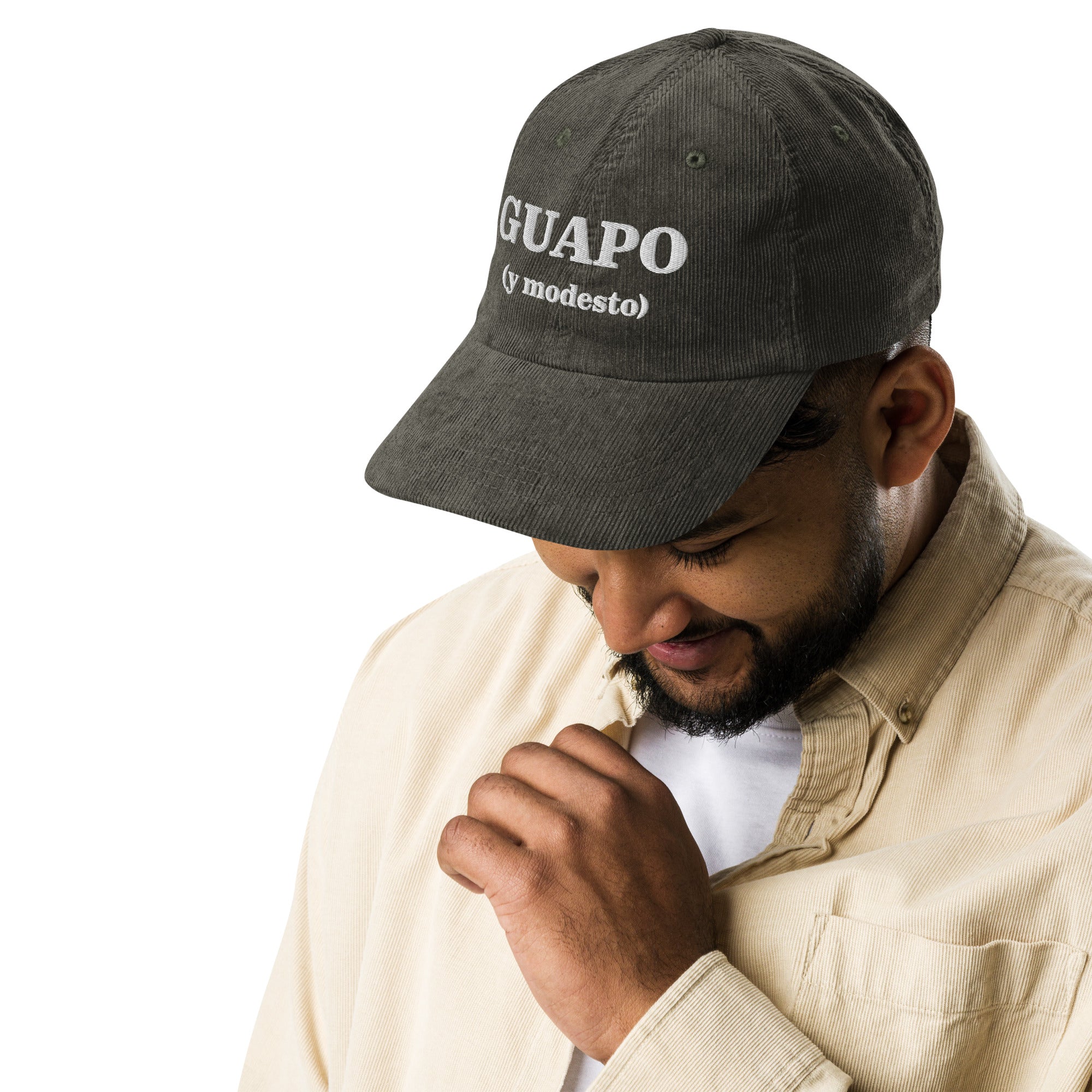 Guapo y modesto embroidered Vintage corduroy cap