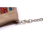 Vintage Fabric + Leather Cross - Body Bag | Clutch With Chain Strap - Thailand Bags La Vie Bien Vintage Fabric + Leather Cross - Body Bag | Clutch With Chain Strap - Thailand