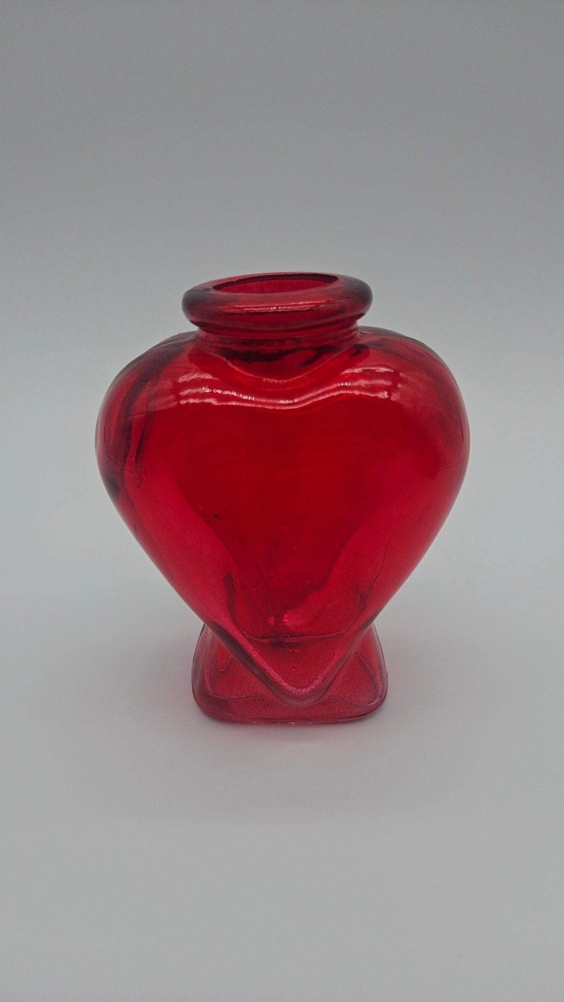 Vintage Heart Glass Bottle – Colorful Collectible Décor 4.3" Accent Decor La Vie Bien Vintage Heart Glass Bottle – Colorful Collectible Décor 4.3"