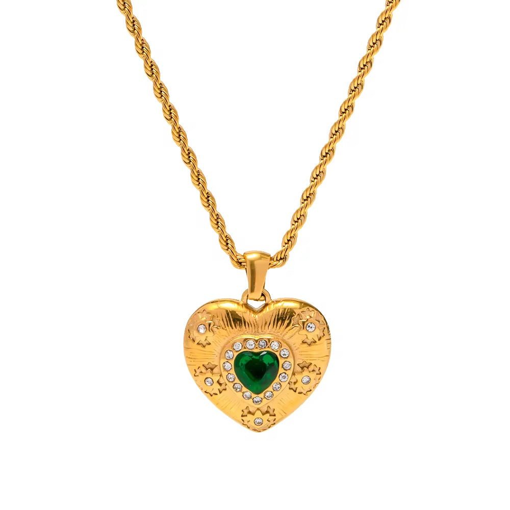 Vintage Heart Necklace Necklaces La Vie Bien Vintage Heart Necklace