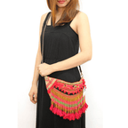 Vintage Hmong Beaded Fringe Cross - Body Purse - Thailand Bags La Vie Bien Vintage Hmong Beaded Fringe Cross - Body Purse - Thailand