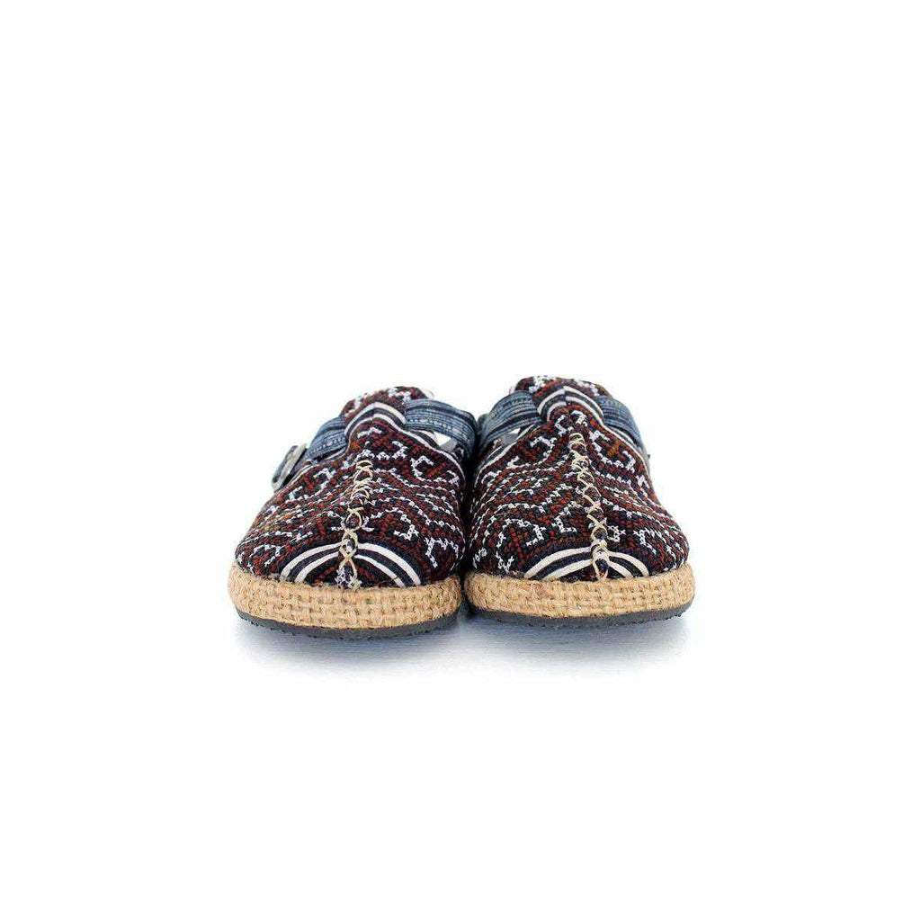 Vintage Hmong Textile Boho Upcycled Slip On Shoes - Thailand Apparel La Vie Bien Vintage Hmong Textile Boho Upcycled Slip On Shoes - Thailand