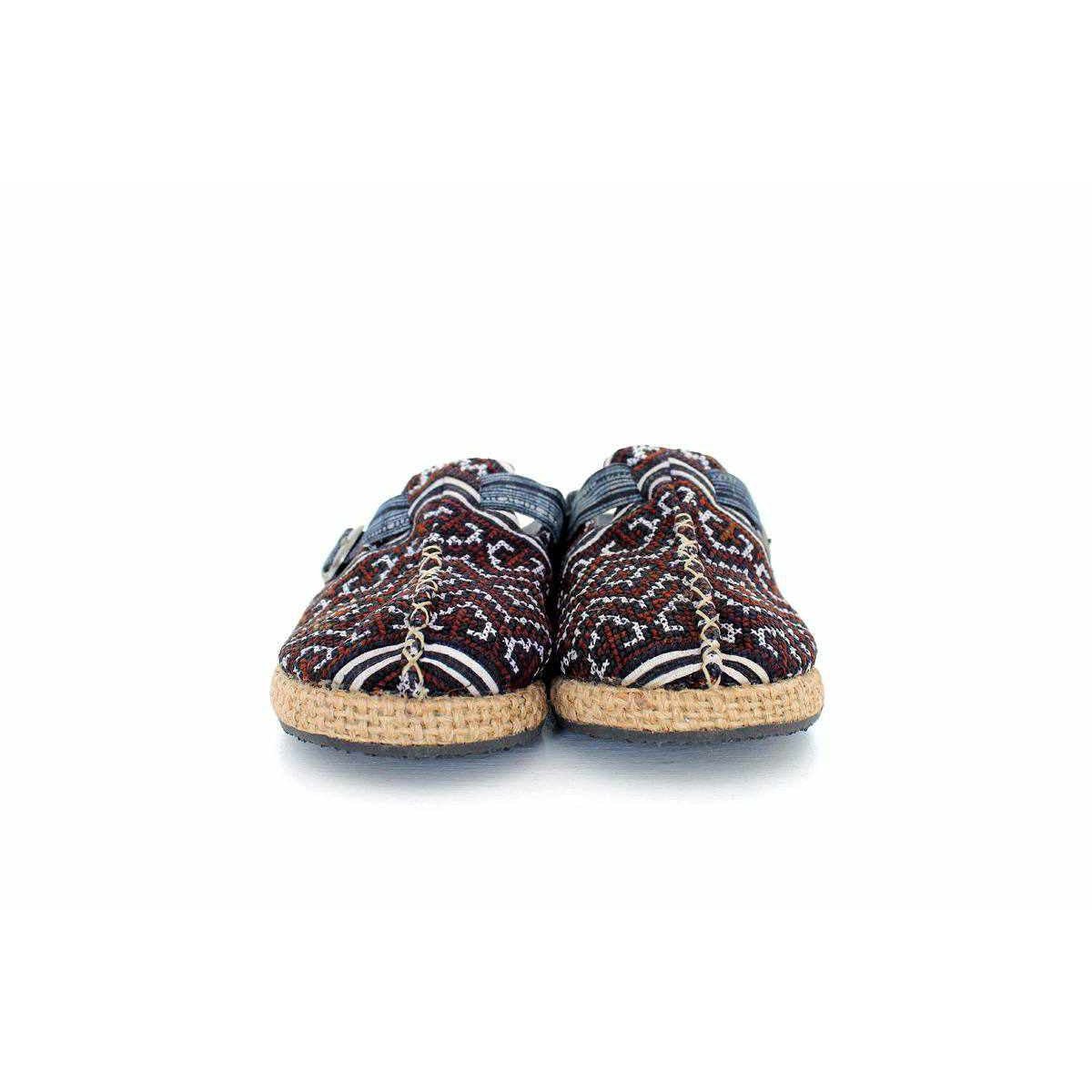 Vintage Hmong Textile Boho Upcycled Slip On Shoes - Thailand Apparel La Vie Bien Vintage Hmong Textile Boho Upcycled Slip On Shoes - Thailand