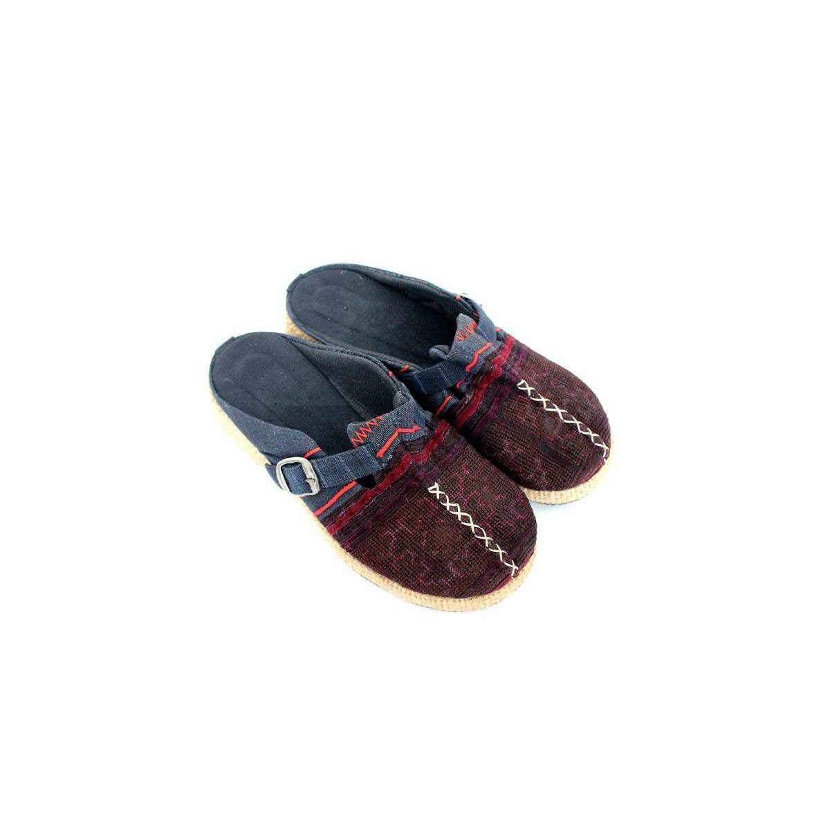 Vintage Hmong Textile Boho Upcycled Slip On Shoes - Thailand Apparel La Vie Bien Vintage Hmong Textile Boho Upcycled Slip On Shoes - Thailand