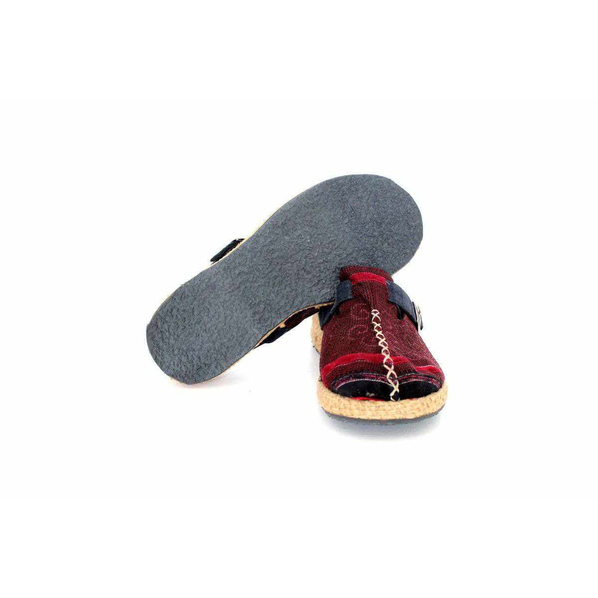 Vintage Hmong Textile Boho Upcycled Slip On Shoes - Thailand Apparel La Vie Bien Vintage Hmong Textile Boho Upcycled Slip On Shoes - Thailand