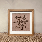 Vintage Keys Art - Petite Walnut