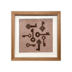 Vintage Keys Art - Petite Walnut