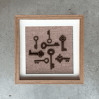Vintage Keys Art - Petite Walnut