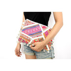 Vintage Leather Trims & Coins iPad Clutch - Thailand Bags La Vie Bien Vintage Leather Trims & Coins iPad Clutch - Thailand