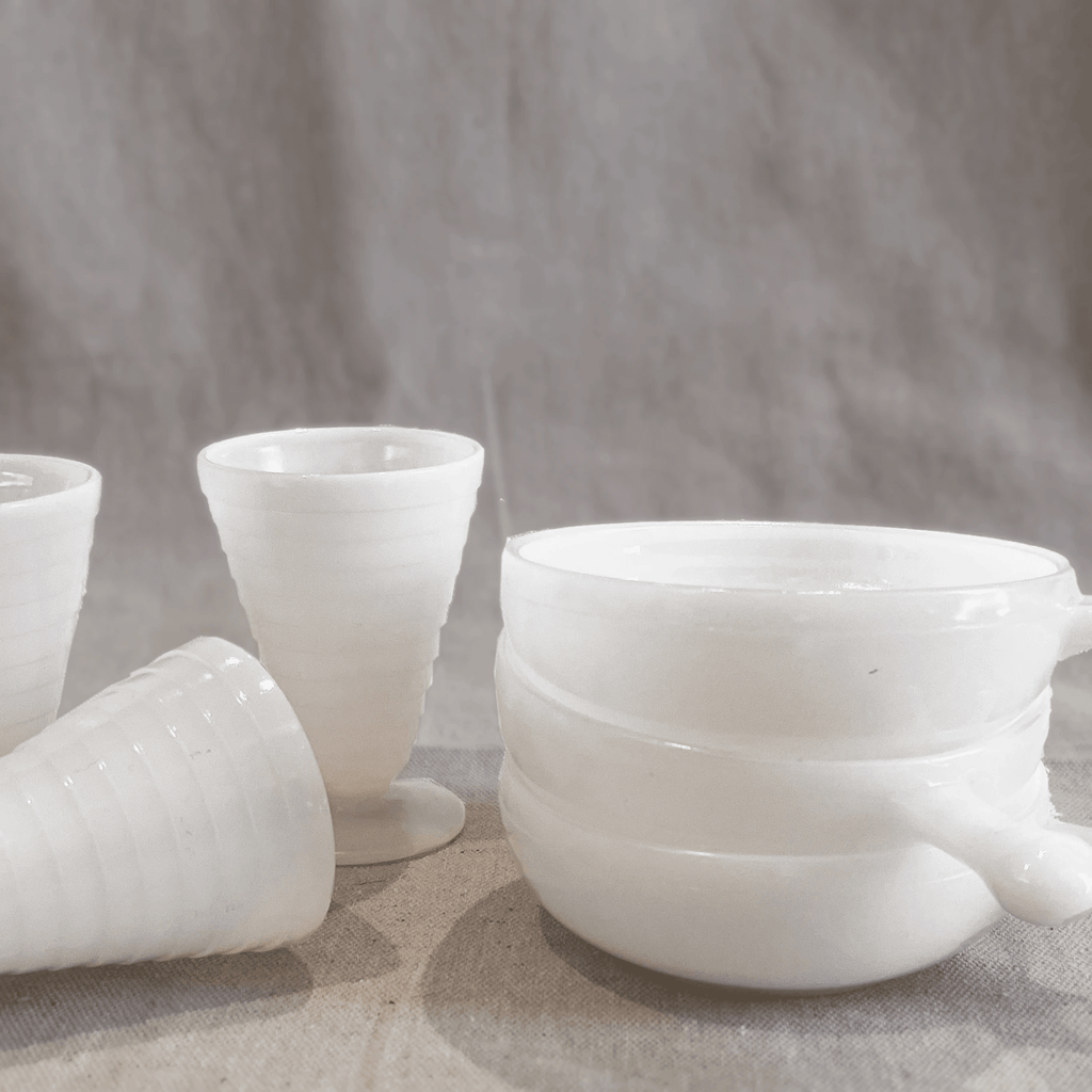 Vintage Milk Glass Cocktail Glasses