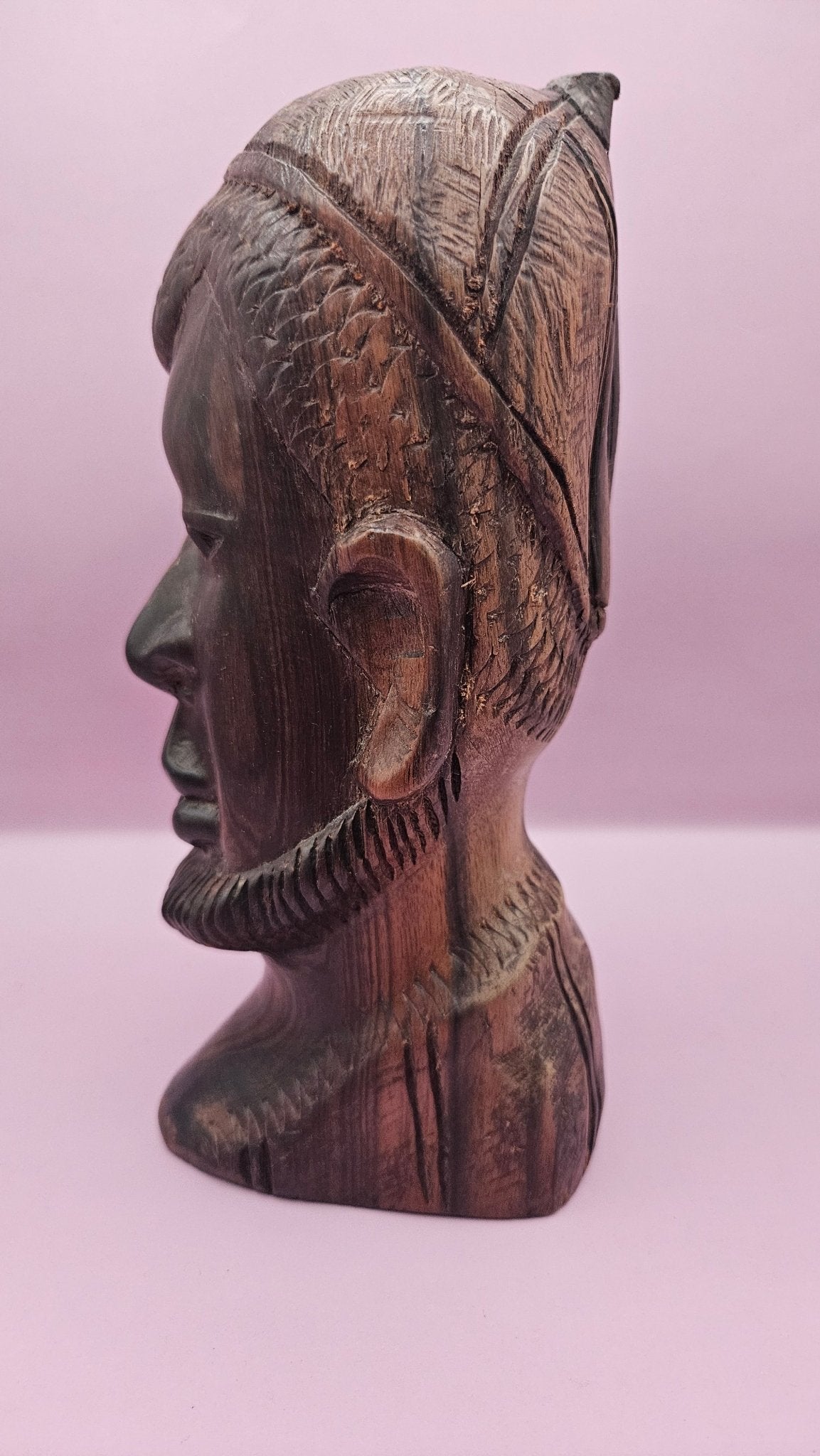 Vintage Solid Wood African Carved Monk Sculpture – 8.5" x 4" Sculptures & Statues La Vie Bien Vintage Solid Wood African Carved Monk Sculpture – 8.5" x 4"