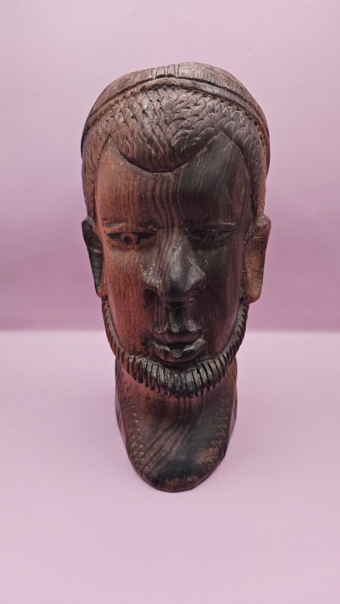 Vintage Solid Wood African Carved Monk Sculpture – 8.5" x 4" Sculptures & Statues La Vie Bien Vintage Solid Wood African Carved Monk Sculpture – 8.5" x 4"