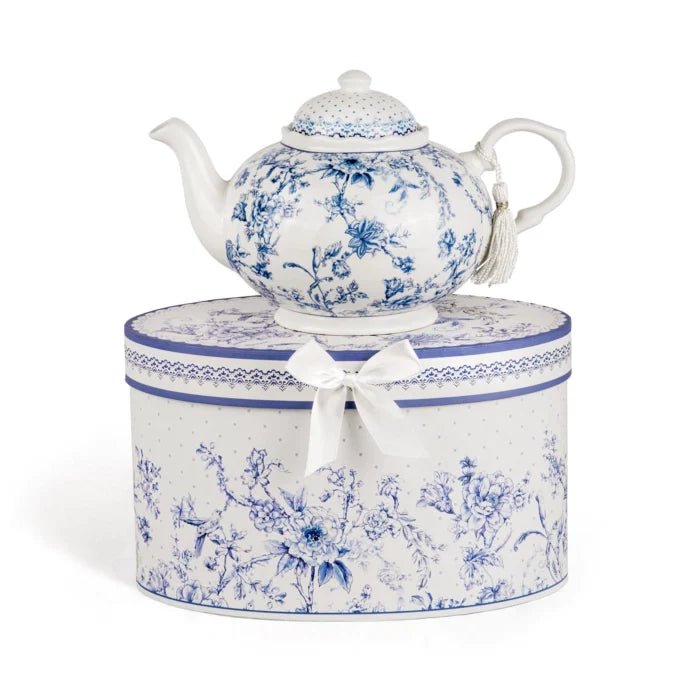 Vintage Style Blue Flowers Fine China Teapot Gifts La Vie Bien Vintage Style Blue Flowers Fine China Teapot