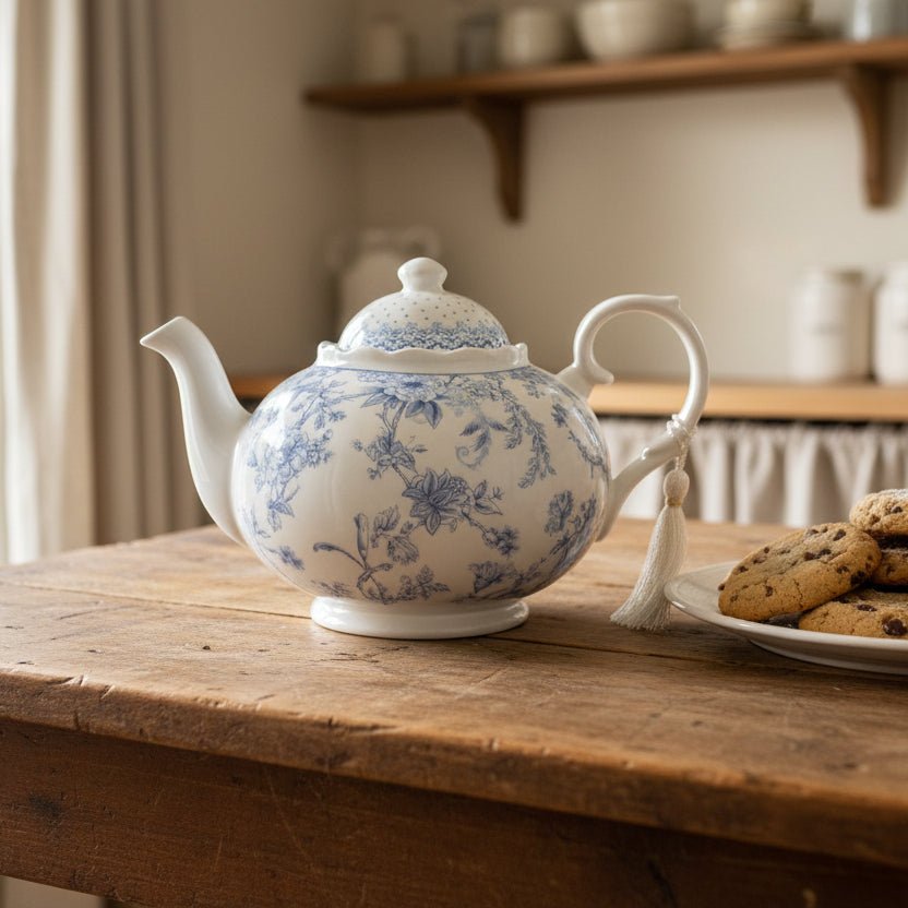 Vintage Style Blue Flowers Fine China Teapot Gifts La Vie Bien Vintage Style Blue Flowers Fine China Teapot