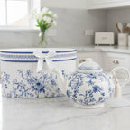 Vintage Style Blue Flowers Fine China Teapot Gifts La Vie Bien Vintage Style Blue Flowers Fine China Teapot