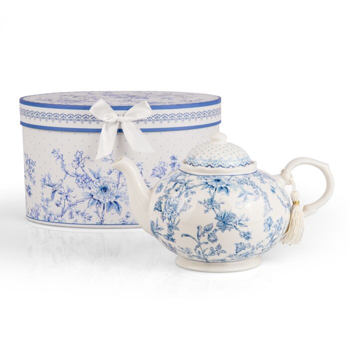 Vintage Style Blue Flowers Fine China Teapot Gifts La Vie Bien Vintage Style Blue Flowers Fine China Teapot