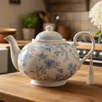 Vintage Style Blue Flowers Fine China Teapot Gifts La Vie Bien Vintage Style Blue Flowers Fine China Teapot