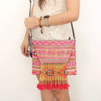 Vintage Upcycled Hmong Fabric Crossbody | Clutch - Thailand La Vie Bien Vintage Upcycled Hmong Fabric Crossbody | Clutch - Thailand