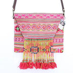 Vintage Upcycled Hmong Fabric Crossbody | Clutch - Thailand La Vie Bien Vintage Upcycled Hmong Fabric Crossbody | Clutch - Thailand