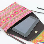Vintage Upcycled Hmong Fabric Crossbody | Clutch - Thailand La Vie Bien Vintage Upcycled Hmong Fabric Crossbody | Clutch - Thailand