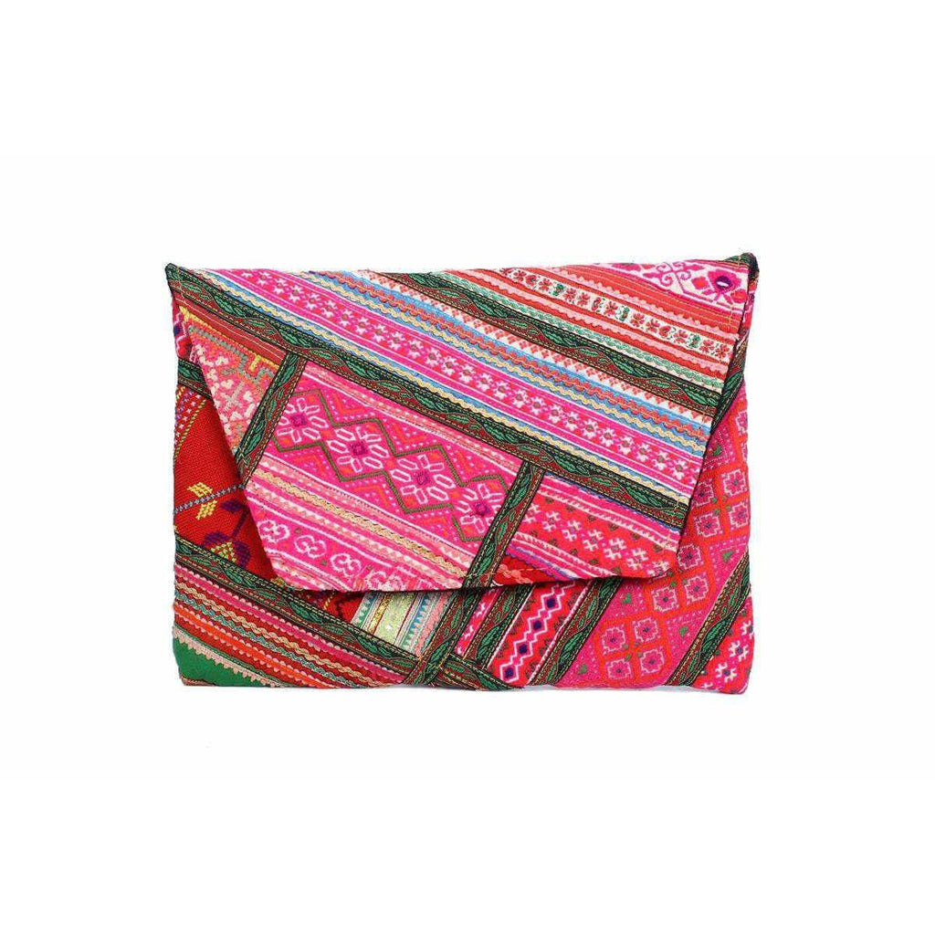 Vintage Upcycled Patchwork Clutch Bag | iPad Bag - Thailand Bags La Vie Bien Vintage Upcycled Patchwork Clutch Bag | iPad Bag - Thailand