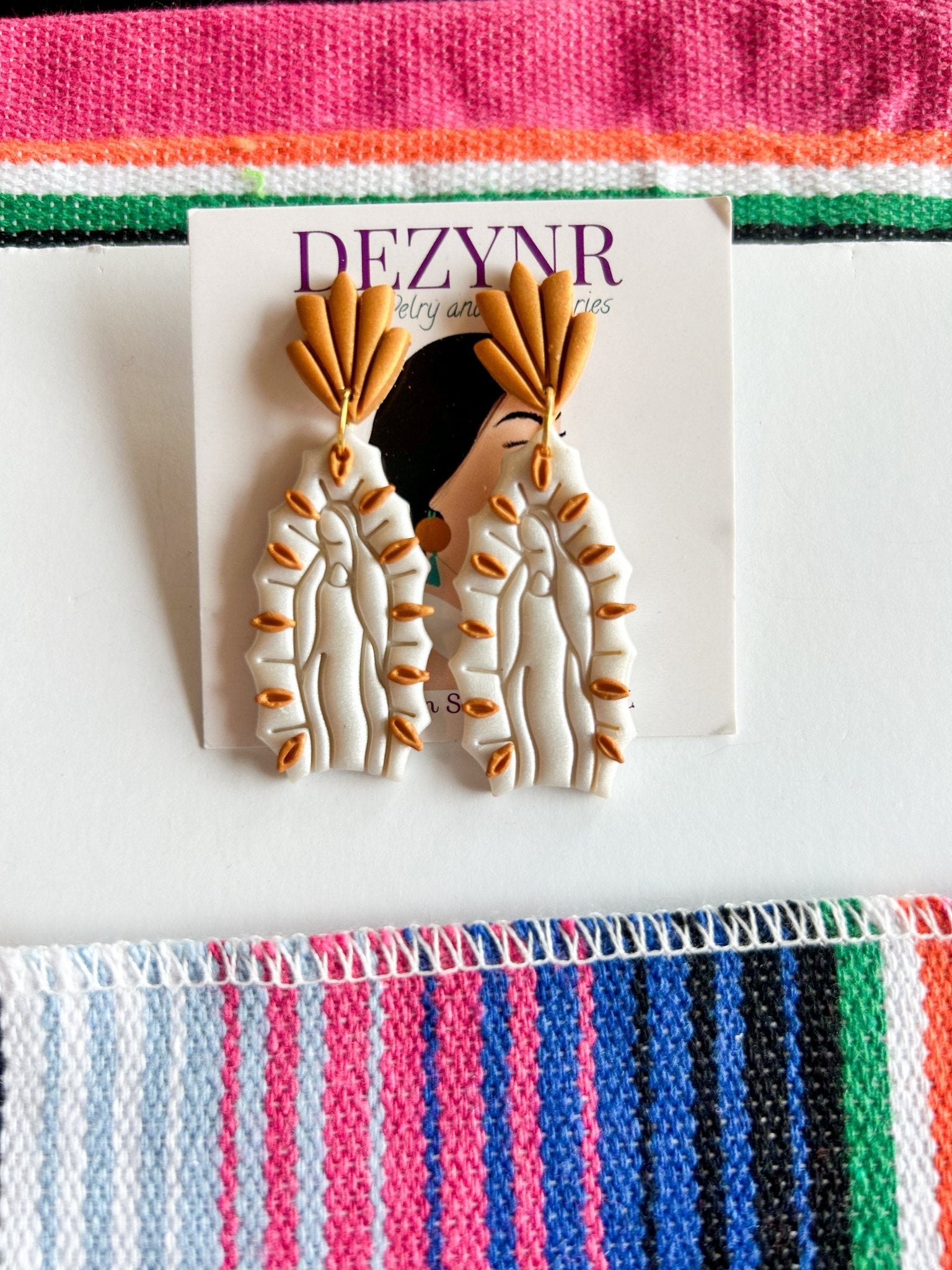 Virgencita in Gold Earrings La Vie Bien Virgencita in Gold